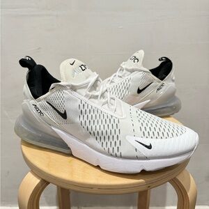 Nike Air Max 270 White Black Running Shoes AH8050-100 Men Size 13